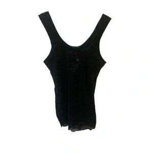 Jean Paul Gaultier Soleil Rare Vintage Black Mesh Tank Top XS